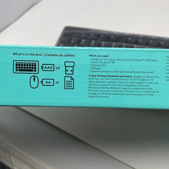 LOGITECH WIRELESS KEYBOARD AND MOUSE, USB PORT NWT - Picture 4 of 11